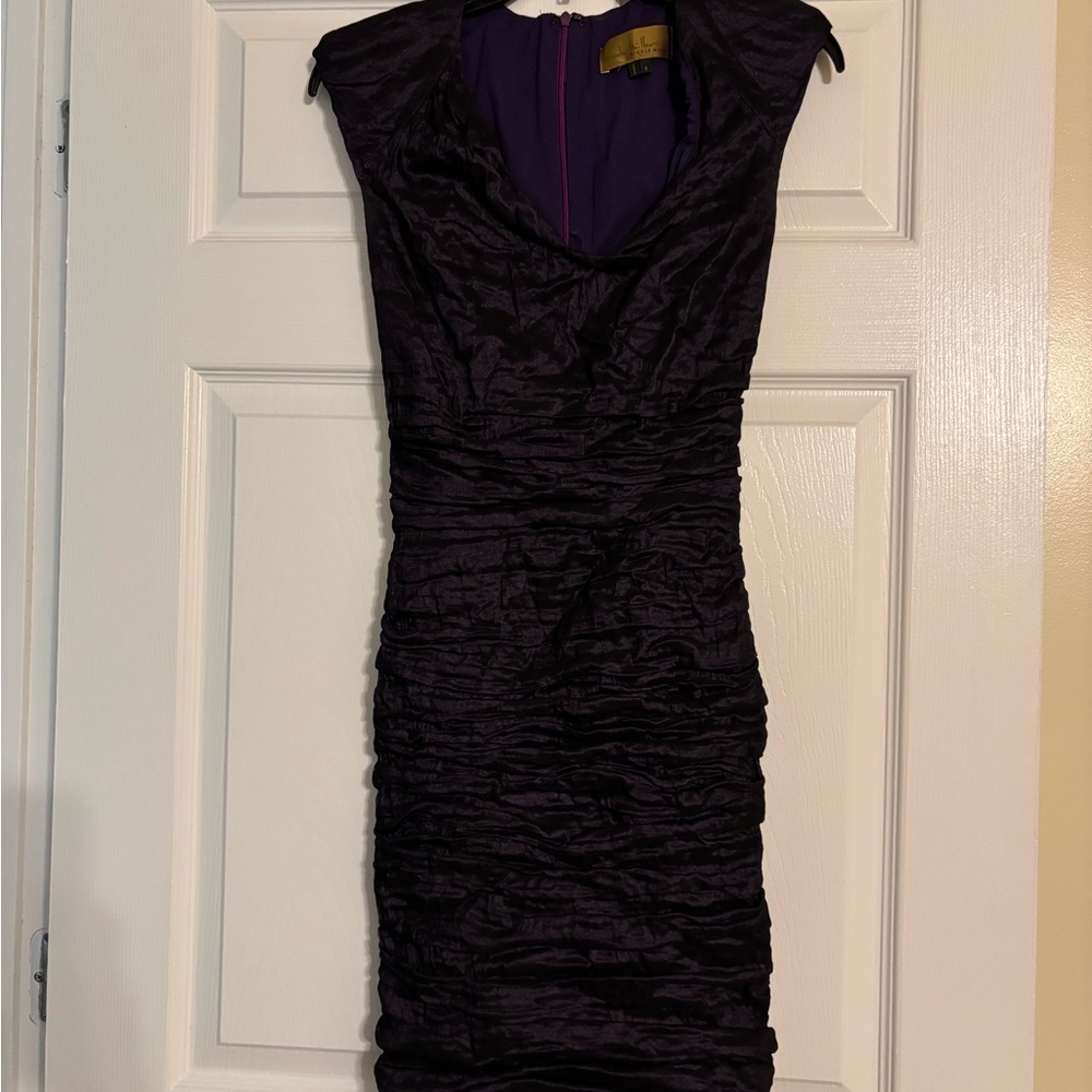 Nicole Miller Deep Purple Mini Dress